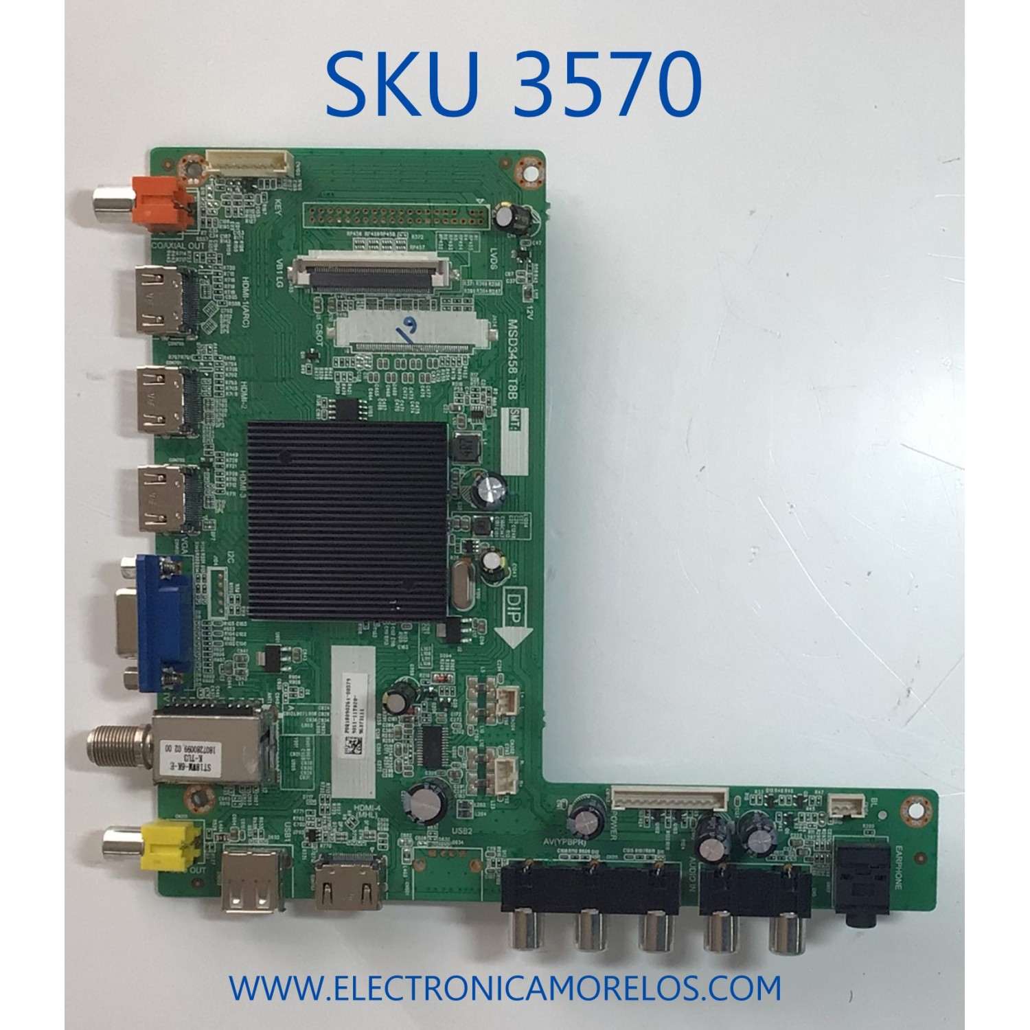 MAIN PARA TV W BOX / NUMERO DE PARTE 9011-11T828-96373111 / MSD3458 T8B / 4704-3458T8-A3233K01 / P0Q18090261-00579 / PANEL K650WDC2 / DISPLAY LC650EGY (SK)(M3) / MODELO 0E-65LED4KD2